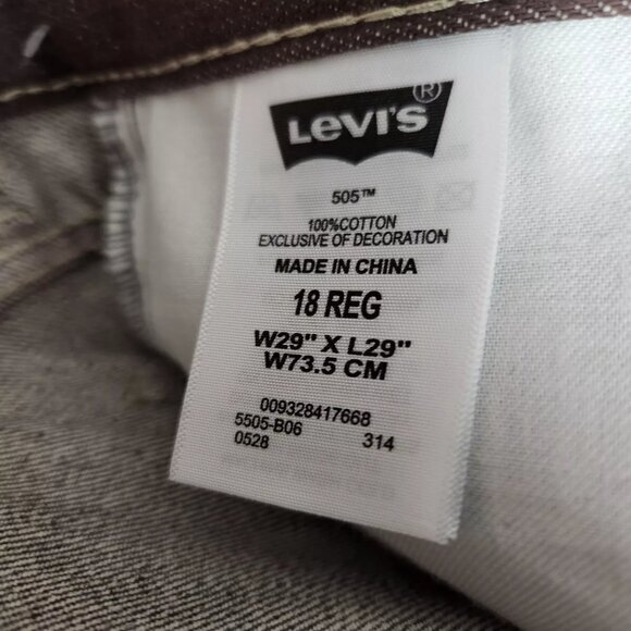Levis 505 NWT Women‎ 18 Regular Fit 29x29 Burnt Red Embroidered Denim Jeans - Picture 5 of 7